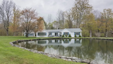 Photo of That swimming pond and the setting sure is pretty! On 53 acres with a large swimming pond! Circa 1942 in Massachusetts.